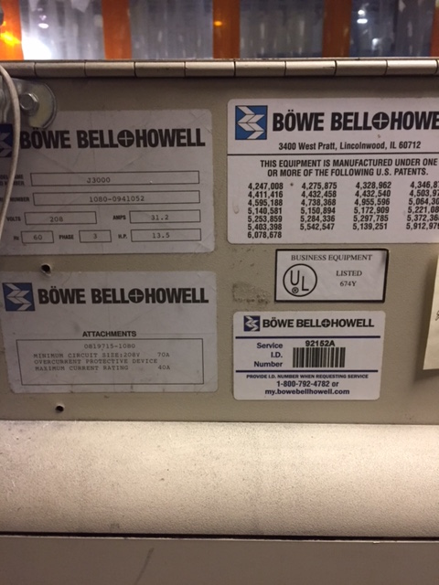 Used Bell & Howell Bin Sorter