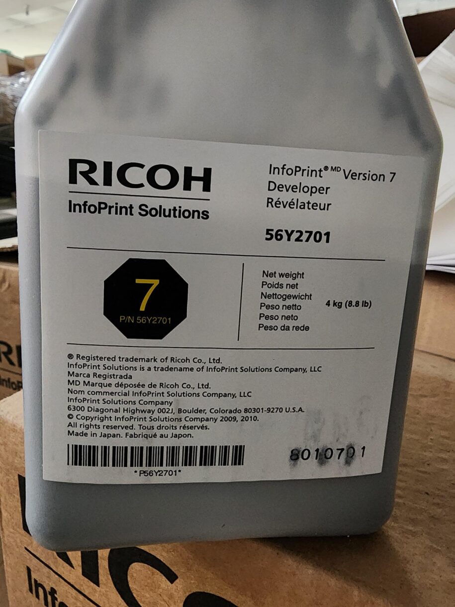 Ricoh InfoPrint Version 7 Toner 56Y2700 & Developer 56Y2701 – New Unopened Cases for Sale - Image 10